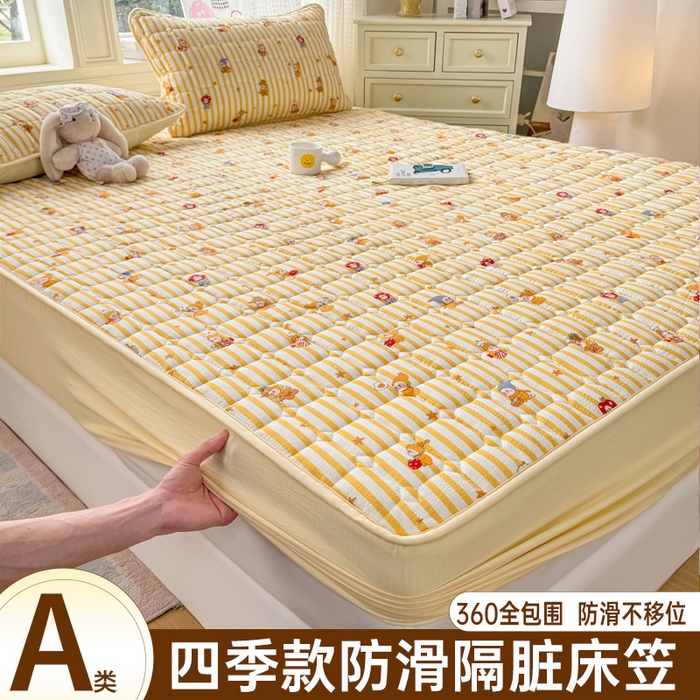 91家纺网 家纺一手货源 找家纺 （总）优品惠 2026新款A类云感双层纱防滑隔脏防水夹棉床笠单品床笠单件