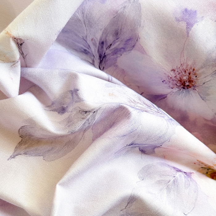 91家纺网 家纺一手货源 找家纺 巧玲珑 2026新款全棉纯棉13376数码印花四件套 林间拾花-紫