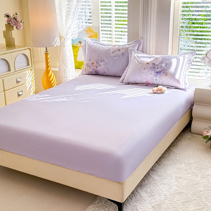 91家纺网 家纺一手货源 找家纺 巧玲珑 2026新款全棉纯棉13376数码印花四件套 林间拾花-紫