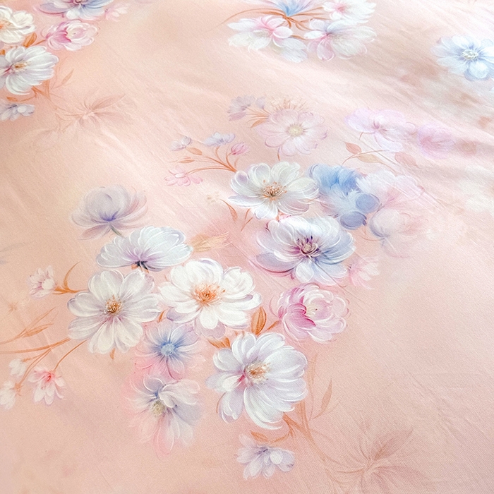 91家纺网 家纺一手货源 找家纺 巧玲珑 2026新款全棉纯棉13376数码印花四件套 绮梦芬芳-粉