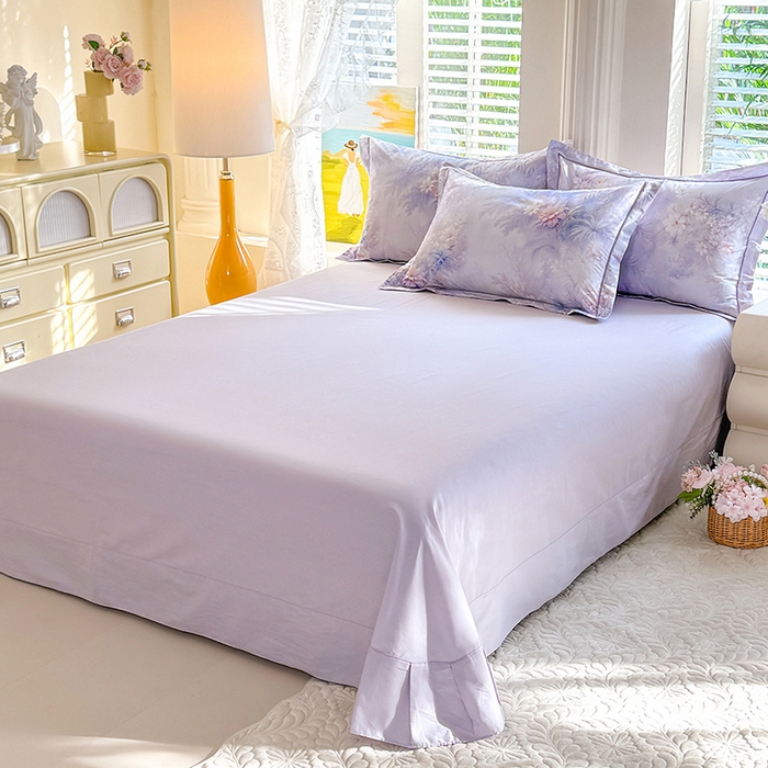 91家纺网 家纺一手货源 找家纺 巧玲珑 2026新款全棉纯棉13376数码印花四件套 芊香凝露-紫