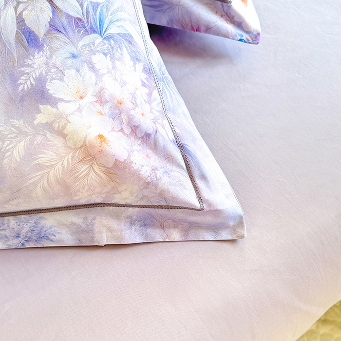 91家纺网 家纺一手货源 找家纺 巧玲珑 2026新款全棉纯棉13376数码印花四件套 芊香凝露-紫