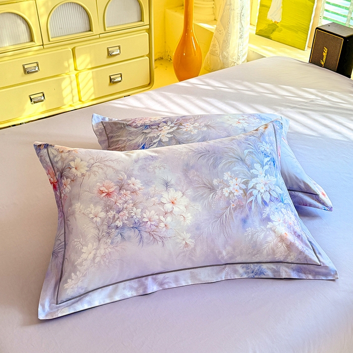 91家纺网 家纺一手货源 找家纺 巧玲珑 2026新款全棉纯棉13376数码印花四件套 芊香凝露-紫