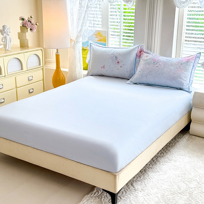 91家纺网 家纺一手货源 找家纺 巧玲珑 2026新款全棉纯棉13376数码印花四件套 素纱絮语-蓝