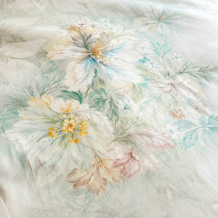 91家纺网 家纺一手货源 找家纺 巧玲珑 2026新款全棉纯棉13376数码印花四件套 晚风织梦-绿