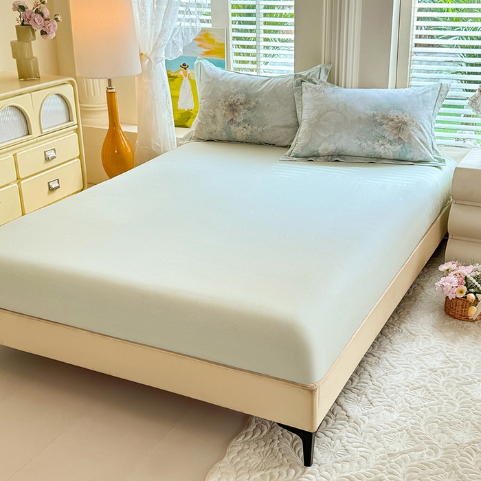 91家纺网 家纺一手货源 找家纺 巧玲珑 2026新款全棉纯棉13376数码印花四件套 晚风织梦-绿