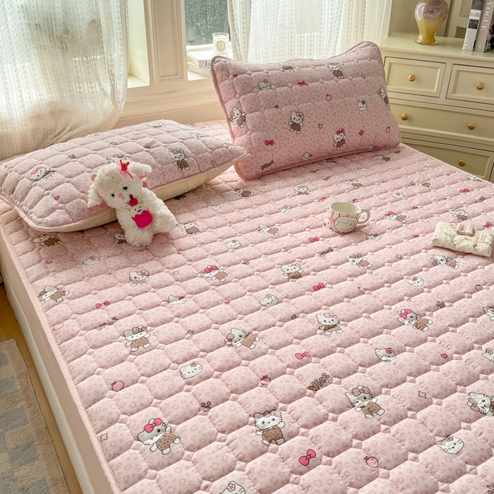 91家纺网 家纺一手货源 找家纺 优品惠 2026新款A类云感双层纱防滑隔脏防水夹棉床笠单品床笠单件 CL豹纹kt(普通款)