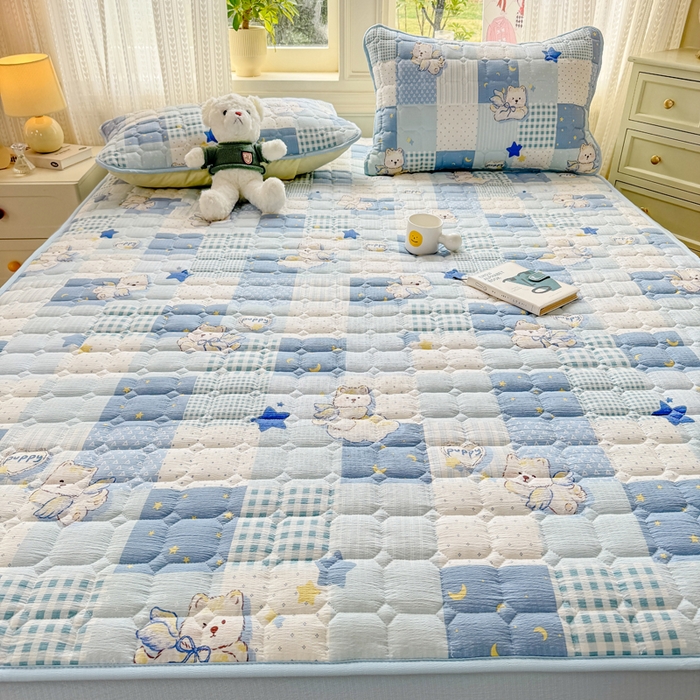 91家纺网 家纺一手货源 找家纺 优品惠 2026新款A类云感双层纱防滑隔脏防水夹棉床笠单品床笠单件 CL泡芙狗(普通款)