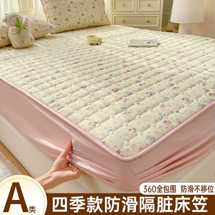 优品惠 2026新款A类云感双层纱防滑隔脏防水夹棉床笠单品床笠单件 CL小萌宠(普通款)