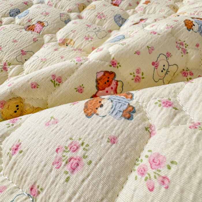 91家纺网 家纺一手货源 找家纺 优品惠 2026新款A类云感双层纱防滑隔脏防水夹棉床笠单品床笠单件 CL小萌宠(普通款)