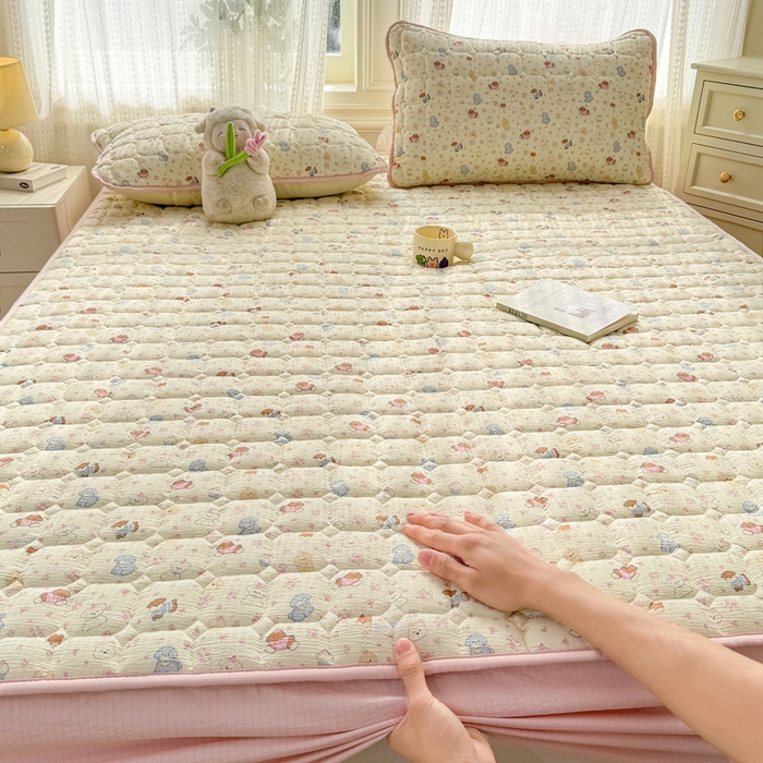 91家纺网 家纺一手货源 找家纺 优品惠 2026新款A类云感双层纱防滑隔脏防水夹棉床笠单品床笠单件 CL小萌宠(普通款)