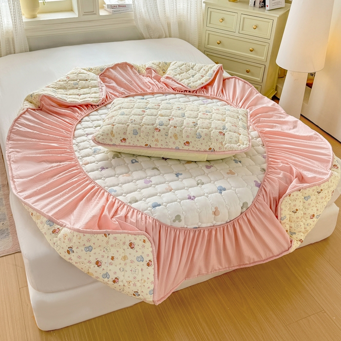 91家纺网 家纺一手货源 找家纺 优品惠 2026新款A类云感双层纱防滑隔脏防水夹棉床笠单品床笠单件 CL小萌宠(普通款)