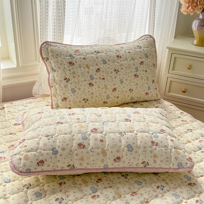 91家纺网 家纺一手货源 找家纺 优品惠 2026新款A类云感双层纱防滑隔脏防水夹棉床笠单品床笠单件 CL小萌宠(普通款)