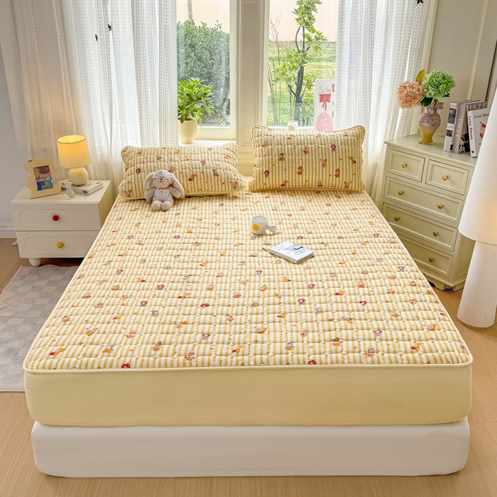 91家纺网 家纺一手货源 找家纺 优品惠 2026新款A类云感双层纱防滑隔脏防水夹棉床笠单品床笠单件 CL星星人(普通款)