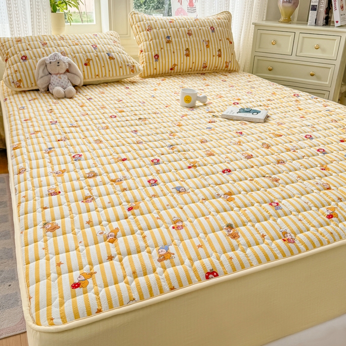 91家纺网 家纺一手货源 找家纺 优品惠 2026新款A类云感双层纱防滑隔脏防水夹棉床笠单品床笠单件 CL星星人(普通款)