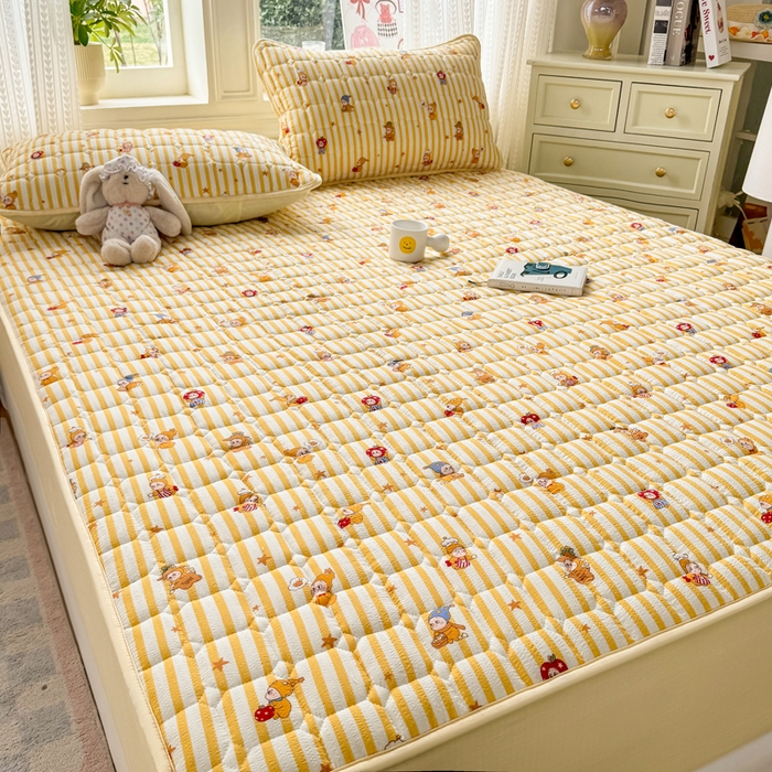 91家纺网 家纺一手货源 找家纺 优品惠 2026新款A类云感双层纱防滑隔脏防水夹棉床笠单品床笠单件 CL星星人(普通款)