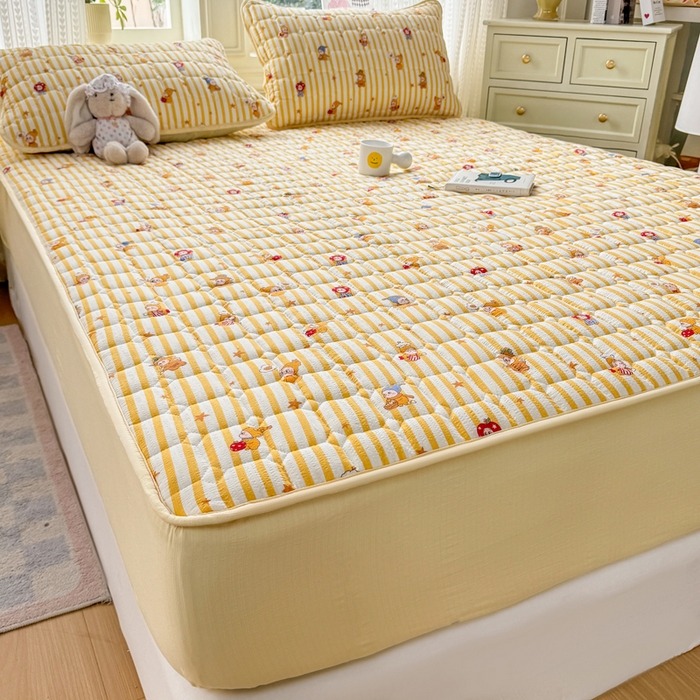 91家纺网 家纺一手货源 找家纺 优品惠 2026新款A类云感双层纱防滑隔脏防水夹棉床笠单品床笠单件 CL星星人(普通款)