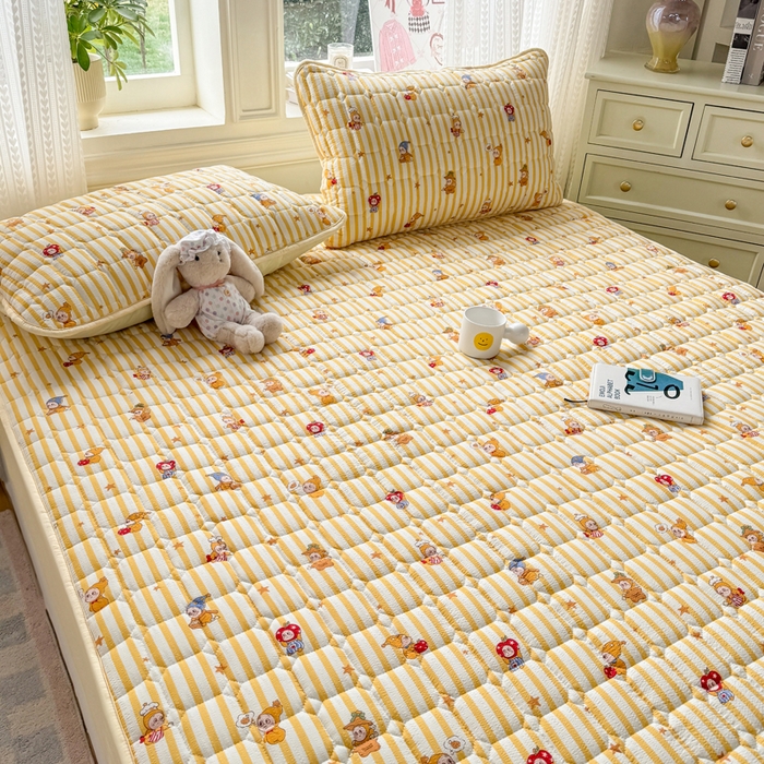 91家纺网 家纺一手货源 找家纺 优品惠 2026新款A类云感双层纱防滑隔脏防水夹棉床笠单品床笠单件 CL星星人(普通款)