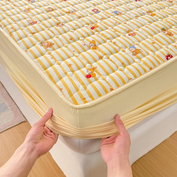 91家纺网 家纺一手货源 找家纺 优品惠 2026新款A类云感双层纱防滑隔脏防水夹棉床笠单品床笠单件 CL星星人(普通款)