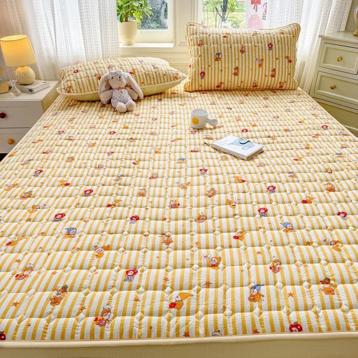 91家纺网 家纺一手货源 找家纺 优品惠 2026新款A类云感双层纱防滑隔脏防水夹棉床笠单品床笠单件 CL星星人(普通款)