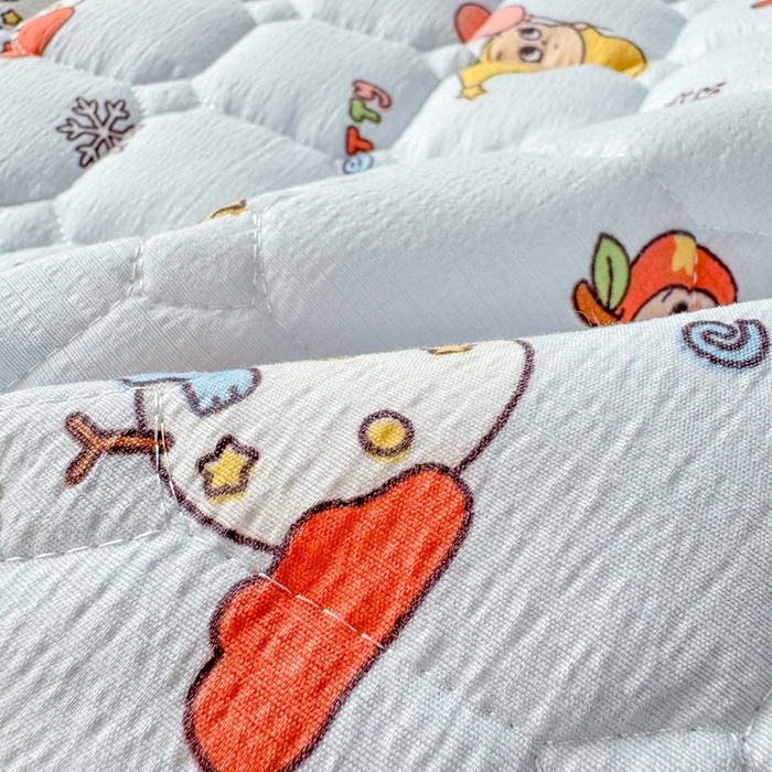 91家纺网 家纺一手货源 找家纺 优品惠 2026新款A类云感双层纱防滑隔脏防水夹棉床笠单品床笠单件 CL星星人蓝(普通款)