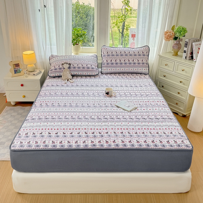 91家纺网 家纺一手货源 找家纺 优品惠 2026新款A类云感双层纱防滑隔脏防水夹棉床笠单品床笠单件 CL幸运小马(普通款)