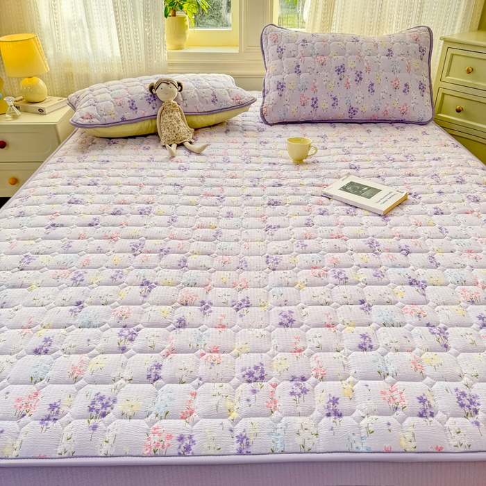 91家纺网 家纺一手货源 找家纺 优品惠 2026新款A类云感双层纱防滑隔脏防水夹棉床笠单品床笠单件 CL薰衣草(普通款)