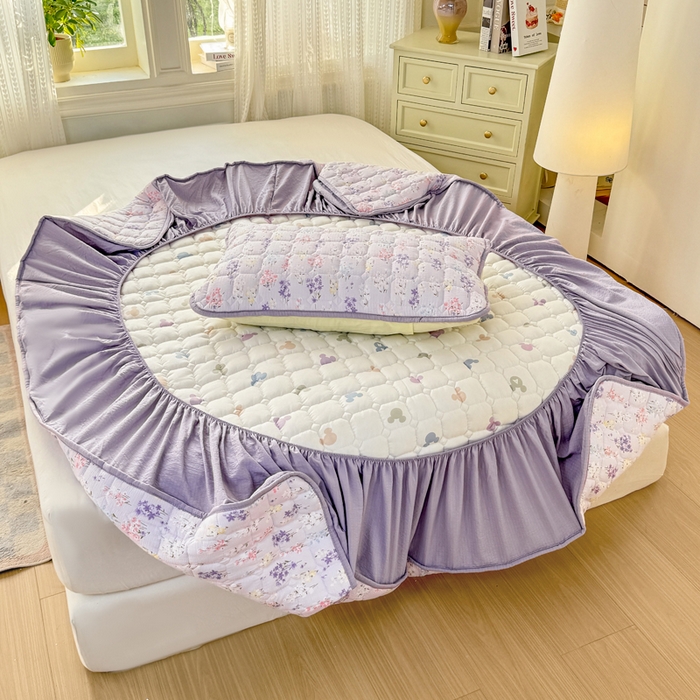 91家纺网 家纺一手货源 找家纺 优品惠 2026新款A类云感双层纱防滑隔脏防水夹棉床笠单品床笠单件 CL薰衣草(普通款)