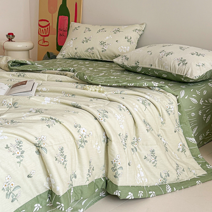 91家纺网 家纺一手货源 找家纺 宝士康家纺 2026新款10A抗菌全棉夏被 被子被芯茶艺