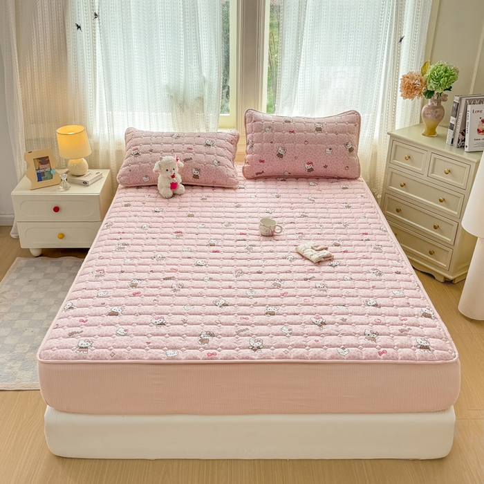 91家纺网 家纺一手货源 找家纺 优品惠 2026新款A类云感双层纱防滑隔脏防水夹棉床笠单品床笠单件 CL豹纹kt(防水款)