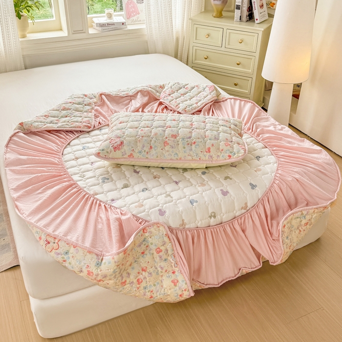 91家纺网 家纺一手货源 找家纺 优品惠 2026新款A类云感双层纱防滑隔脏防水夹棉床笠单品床笠单件 CL繁华蝶影(防水款)