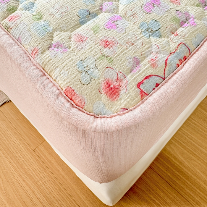 91家纺网 家纺一手货源 找家纺 优品惠 2026新款A类云感双层纱防滑隔脏防水夹棉床笠单品床笠单件 CL繁华蝶影(防水款)