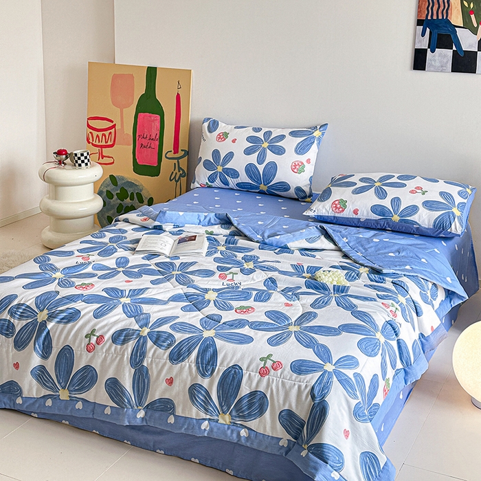 91家纺网 家纺一手货源 找家纺 宝士康家纺 2026新款10A抗菌全棉夏被 被子被芯小情调