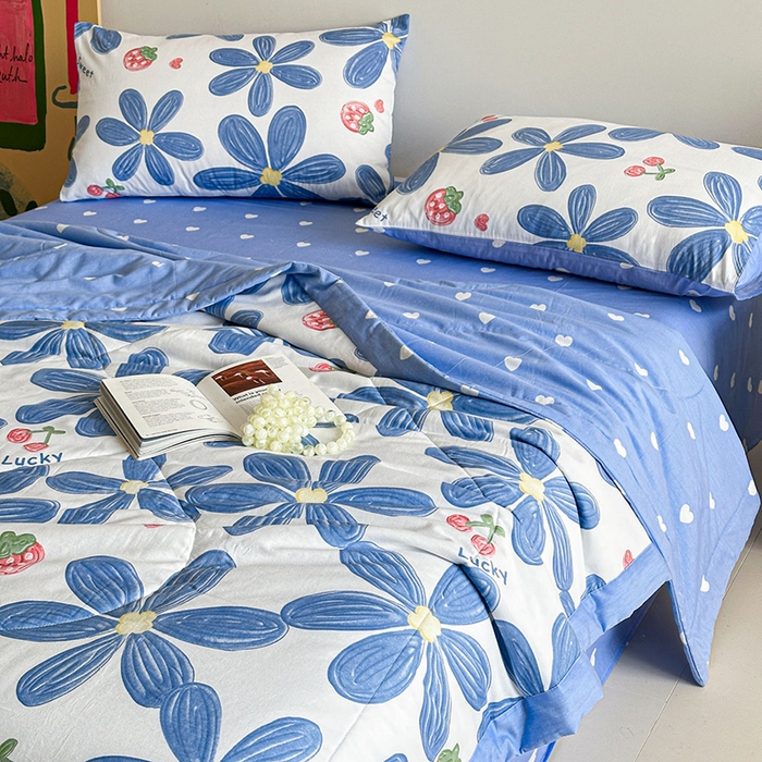 91家纺网 家纺一手货源 找家纺 宝士康家纺 2026新款10A抗菌全棉夏被 被子被芯小情调