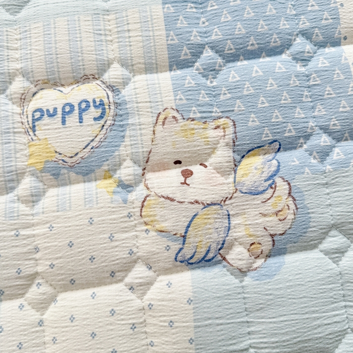 91家纺网 家纺一手货源 找家纺 优品惠 2026新款A类云感双层纱防滑隔脏防水夹棉床笠单品床笠单件 CL泡芙狗(防水款)