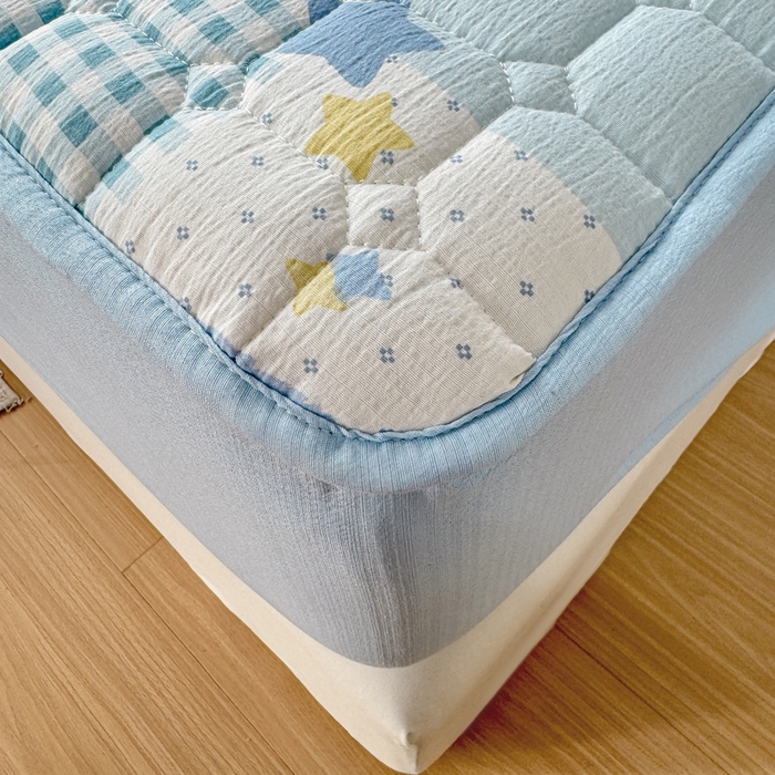 91家纺网 家纺一手货源 找家纺 优品惠 2026新款A类云感双层纱防滑隔脏防水夹棉床笠单品床笠单件 CL泡芙狗(防水款)