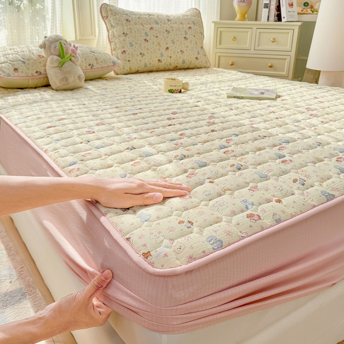 91家纺网 家纺一手货源 找家纺 优品惠 2026新款A类云感双层纱防滑隔脏防水夹棉床笠单品床笠单件 CL小萌宠(防水款)