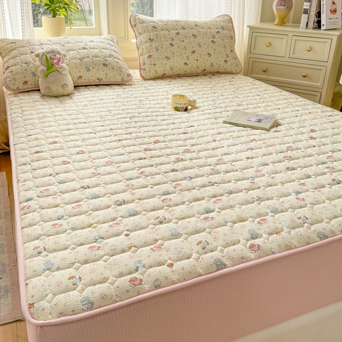 91家纺网 家纺一手货源 找家纺 优品惠 2026新款A类云感双层纱防滑隔脏防水夹棉床笠单品床笠单件 CL小萌宠(防水款)