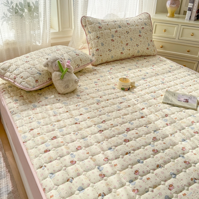 91家纺网 家纺一手货源 找家纺 优品惠 2026新款A类云感双层纱防滑隔脏防水夹棉床笠单品床笠单件 CL小萌宠(防水款)