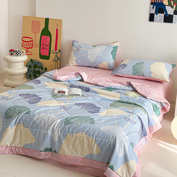 91家纺网 家纺一手货源 找家纺 宝士康家纺 2026新款10A抗菌全棉夏被 被子被芯蝶舞杏运