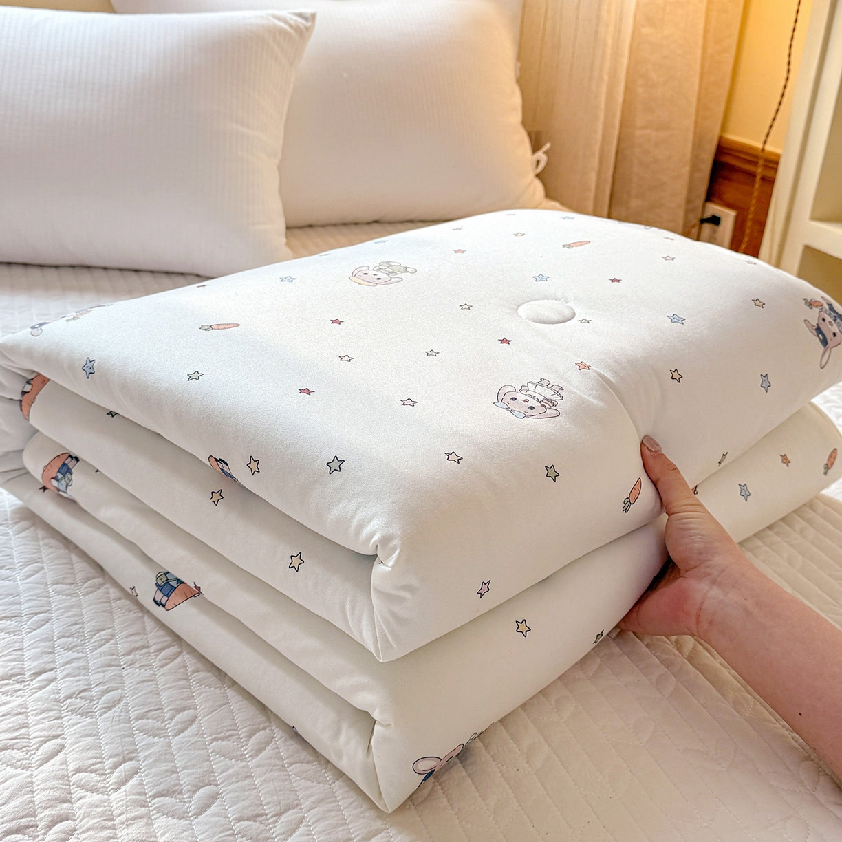 91家纺网 家纺一手货源 找家纺 （总）梦恬佳 2026新款牛奶丝针织棉夏凉被空调被