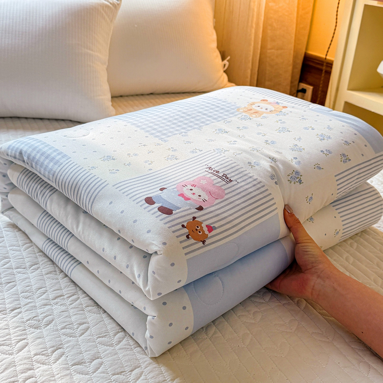 91家纺网 家纺一手货源 找家纺 （总）梦恬佳 2026新款牛奶丝针织棉夏凉被空调被