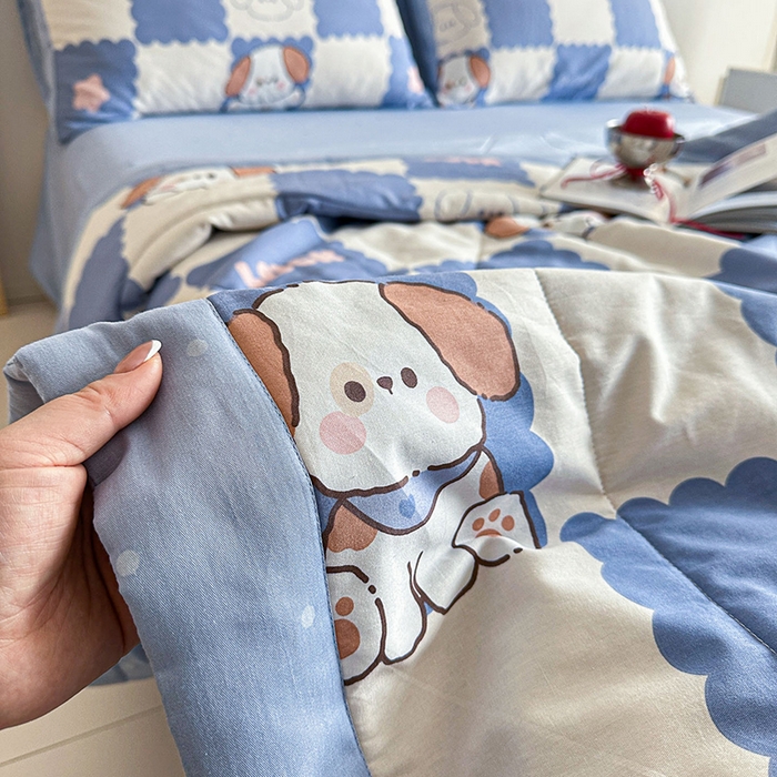 91家纺网 家纺一手货源 找家纺 宝士康家纺 2026新款10A抗菌全棉夏被 被子被芯嗨皮狗