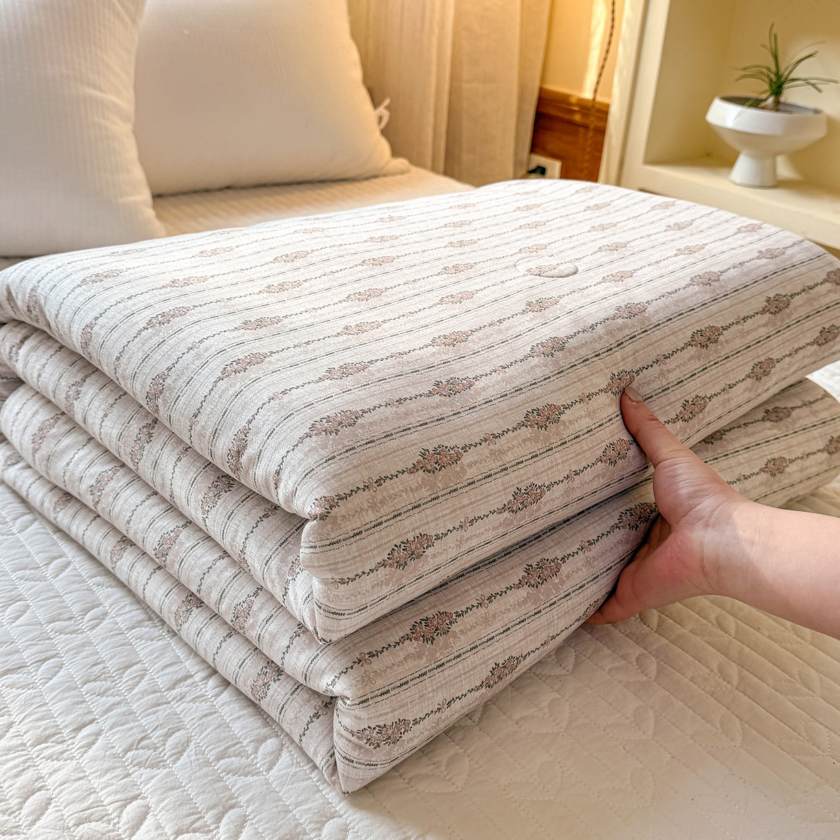 梦恬佳 2026新款牛奶丝针织棉夏凉被空调被 莱茵咖