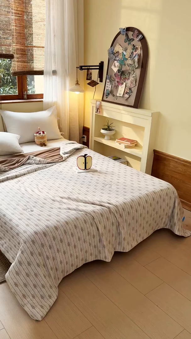 91家纺网 家纺一手货源 找家纺 梦恬佳 2026新款牛奶丝针织棉夏凉被空调被 莱茵咖