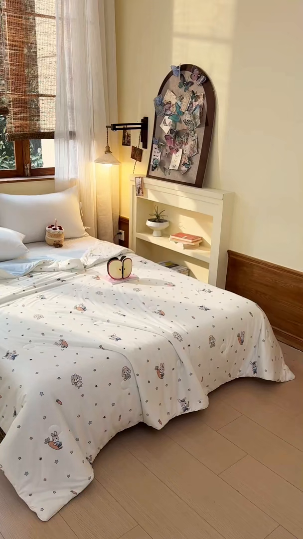 91家纺网 家纺一手货源 找家纺 梦恬佳 2026新款牛奶丝针织棉夏凉被空调被 萝卜兔