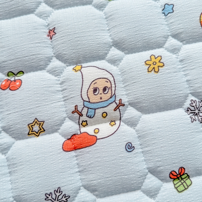 91家纺网 家纺一手货源 找家纺 优品惠 2026新款A类云感双层纱防滑隔脏防水夹棉床笠单品床笠单件 CL星星人蓝(防水款)