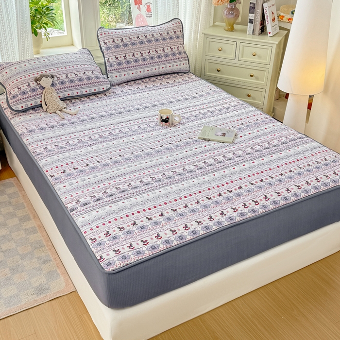 91家纺网 家纺一手货源 找家纺 优品惠 2026新款A类云感双层纱防滑隔脏防水夹棉床笠单品床笠单件 CL幸运小马(防水款)