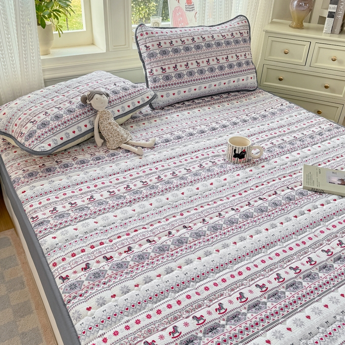 91家纺网 家纺一手货源 找家纺 优品惠 2026新款A类云感双层纱防滑隔脏防水夹棉床笠单品床笠单件 CL幸运小马(防水款)