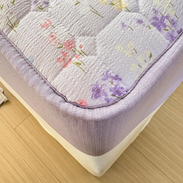 91家纺网 家纺一手货源 找家纺 优品惠 2026新款A类云感双层纱防滑隔脏防水夹棉床笠单品床笠单件 CL薰衣草(防水款)